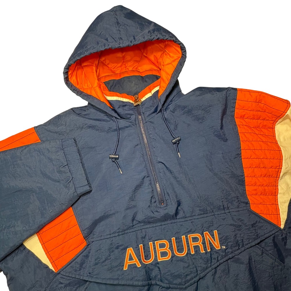 Starter Jacket Auburn Tigers Pullover Mens XXL Navy Orange Windbreaker NCAA Vtg‎
